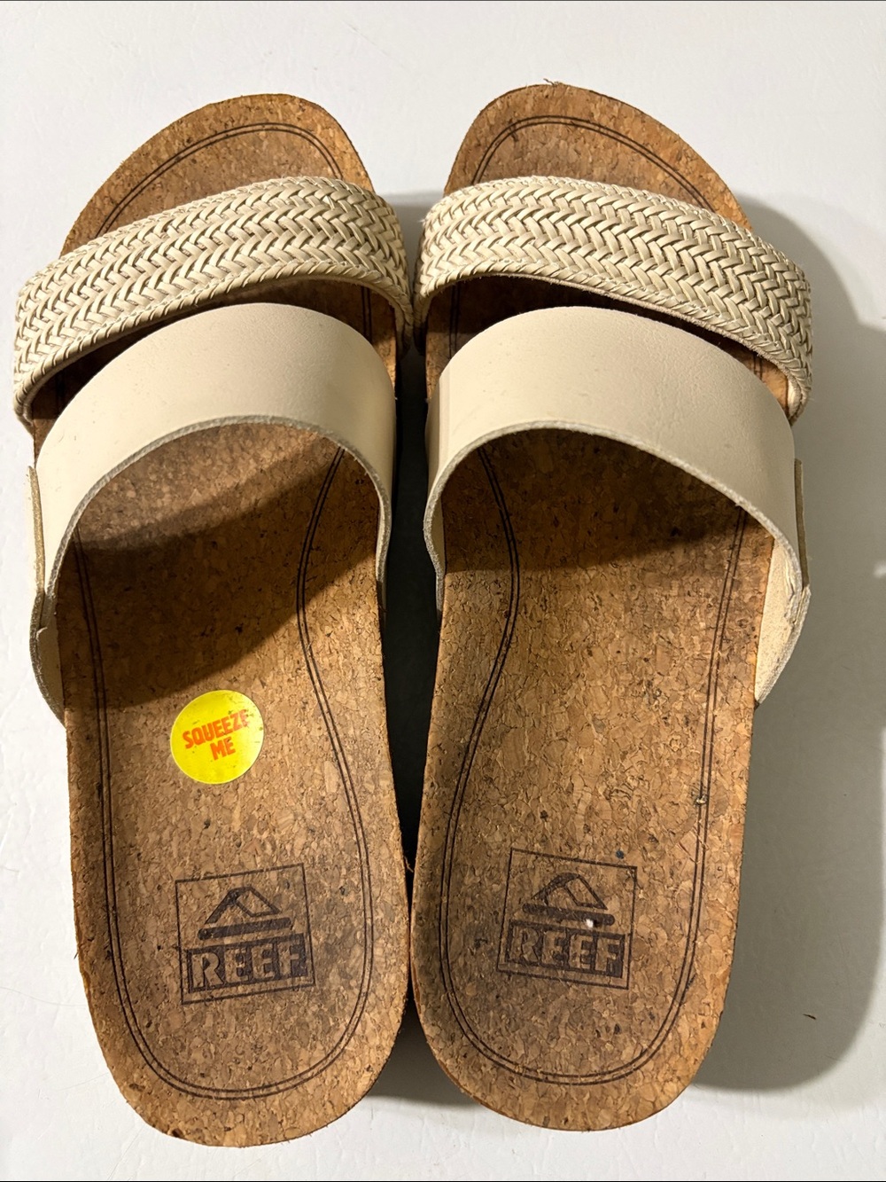 Reef Women’s Cream Double-Strap Cork Slide Sandals